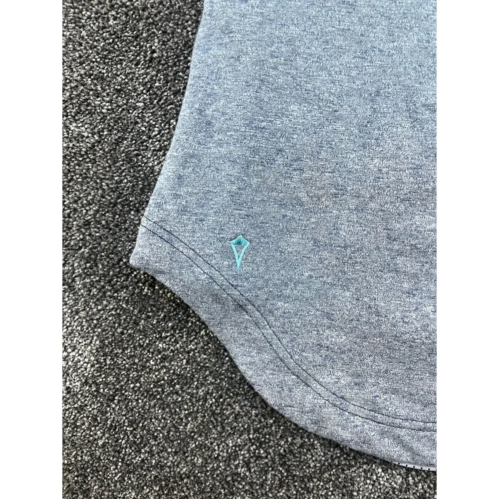 Ivivva Lululemon Girls Heather Gray‎ & Navy Hooded Short Sleeve Pullover Size 7